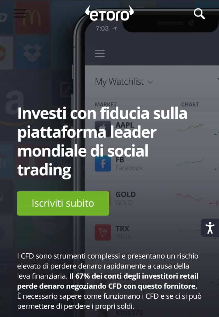 etoro - miglior conto trading