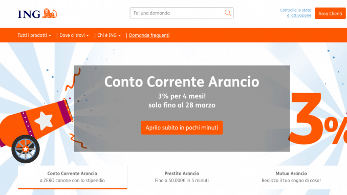 Ing Conto Corrente Arancio